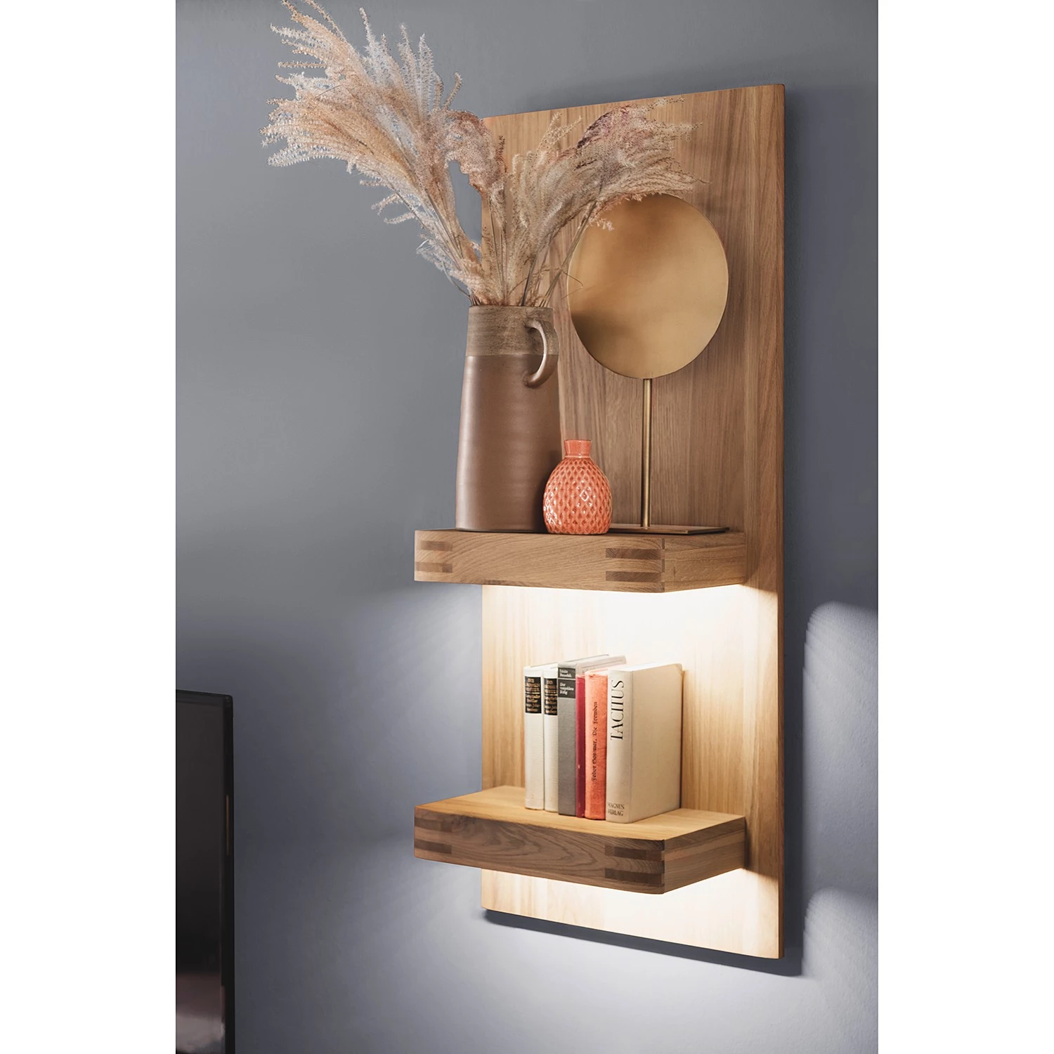 Loftscape Ensemble meubles TV Salvo I (3 élém.) - Partiellement en chêne massif - Planches de chêne Bianco / Gris 5 Loftscape Ensemble meubles TV Salvo I (3 élém.) - Partiellement en chêne massif - Planches de chêne Bianco / Gris – Image 3