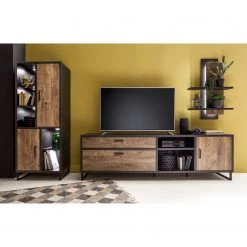 Red Living Ensemble meubles TV Hixson I (3 élém.) - Imitation chêne de tonneau / Noir