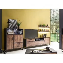 Red Living Ensemble meubles TV Hixson II (4 élém.) - Imitation chêne de tonneau / Noir -Meubles TV muraux Soldes 1000210794 200430 14330100027 MOOD DETAILS P000000001000210794 mood