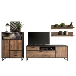 Red Living Ensemble meubles TV Hixson II (4 élém.) - Imitation chêne de tonneau / Noir -Meubles TV muraux Soldes 1000210794 200723 13095400014 DETAILS P000000001000210794