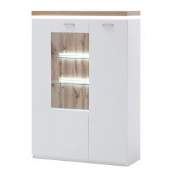 Loftscape Ensemble meubles TV Mundai II (3 élém.) - Avec éclairage  - Blanc / Imitation chêne de Wotan -Meubles TV muraux Soldes 1000210798 200430 14332500055 DETAILS P000000001000210798