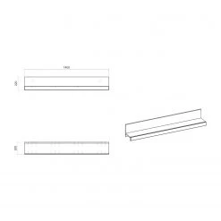 Loftscape Ensemble meubles TV Cely III (4 élém.) - Blanc brillant / Blanc mat -Meubles TV muraux Soldes 1000214314 200527 07025800210 SKETCH DETAILS P000000001000214314 sketch