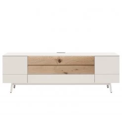 GWINNER Ensemble meubles TV Misano II (3 élém.) - Placage en bois véritable / Verre - Planches de chêne / Gris - Blanc / Chêne sauvage - Sans éclairage -Meubles TV muraux Soldes 1000218319 200828 11265000056 DETAILS P000000001000218319