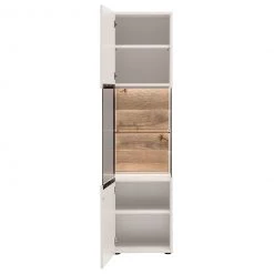 GWINNER Ensemble meubles TV Misano II (3 élém.) - Placage en bois véritable / Verre - Planches de chêne / Gris - Blanc / Chêne sauvage - Sans éclairage -Meubles TV muraux Soldes 1000218319 200828 11265300059 DETAILS P000000001000218319