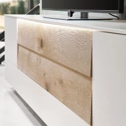 GWINNER Ensemble meubles TV Misano I (3 élém.) - Placage en bois véritable / Verre - Planches de chêne / Gris - Blanc / Chêne sauvage - Avec éclairage 18 GWINNER Ensemble meubles TV Misano I (3 élém.) - Placage en bois véritable / Verre - Planches de chêne / Gris - Blanc / Chêne sauvage - Avec éclairage -Meubles TV muraux Soldes 1000218325 200828 11273800104 DETAILS P000000001000218325