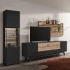 GWINNER Ensemble meubles TV Misano II (3 élém.) - Placage en bois véritable / Verre - Planches de chêne / Gris - Anthracite / Chêne sauvage - Sans éclairage -Meubles TV muraux Soldes 1000218329 200828 11280600132 MOOD IMAGE P000000001000218329 mood