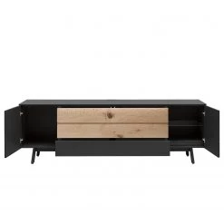 GWINNER Ensemble meubles TV Misano II (3 élém.) - Placage en bois véritable / Verre - Planches de chêne / Gris - Anthracite / Chêne sauvage - Sans éclairage -Meubles TV muraux Soldes 1000218329 200828 11281000136 DETAILS P000000001000218329