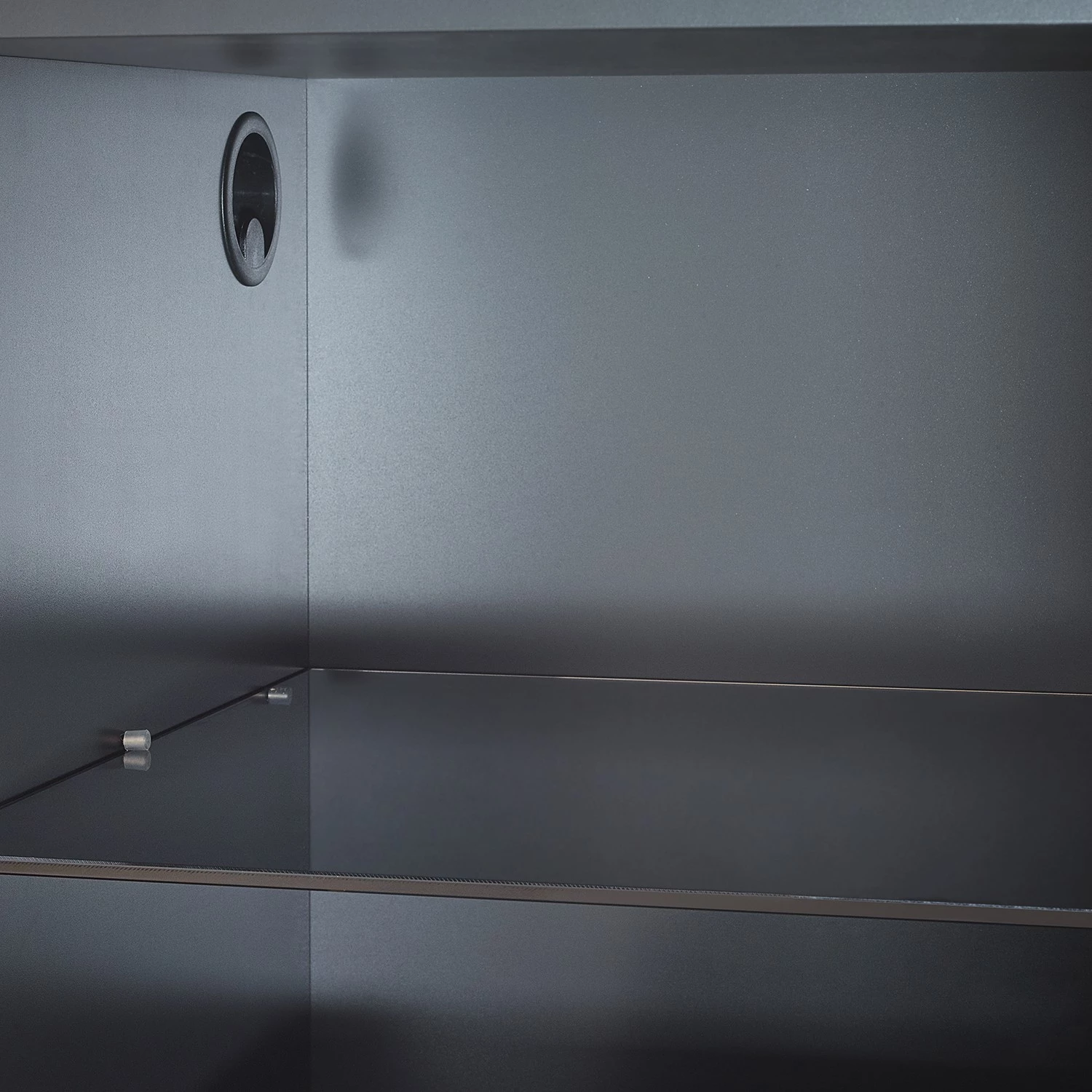 GWINNER Ensemble meubles TV Misano I (3 élém.) - Placage en bois véritable / Verre - Planches de chêne / Gris - Anthracite / Chêne sauvage - Avec éclairage 9 GWINNER Ensemble meubles TV Misano I (3 élém.) - Placage en bois véritable / Verre - Planches de chêne / Gris - Anthracite / Chêne sauvage - Avec éclairage – Image 7