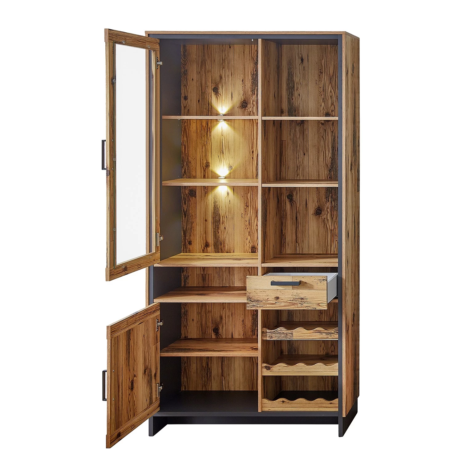 Ridgevalley Ensemble meubles TV Priay II (3 élém.) - Avec éclairage - Imitation mélèze / Graphite 10 Ridgevalley Ensemble meubles TV Priay II (3 élém.) - Avec éclairage - Imitation mélèze / Graphite – Image 8