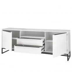 Fredriks Meubles TV muraux White Hall (2 élém.) - Blanc mat / Noir -Meubles TV muraux Soldes 1000222881 210216 14110700041 DETAILS P000000001000222881