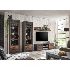 Red Living Ensemble meubles TV Buzan IV (4 élém.) - Imitation bois recyclé / Anthracite -Meubles TV muraux Soldes 1000223924 200828 15494500143 MOOD DETAILS P000000001000223924 mood