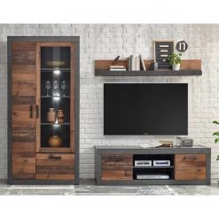 Red Living Ensemble meubles TV Buzan III (3 élém.) - Imitation bois recyclé / Anthracite