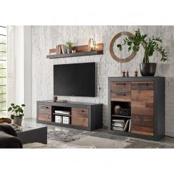 Red Living Ensemble meubles TV Buzan II (3 élém.) - Imitation bois recyclé / Anthracite -Meubles TV muraux Soldes 1000223926 200828 15501300163 MOOD DETAILS P000000001000223926 mood