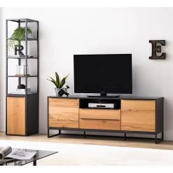 Red Living Ensemble meubles TV Barview IV (2 élém.) - Placage bois - Chêne / Anthracite