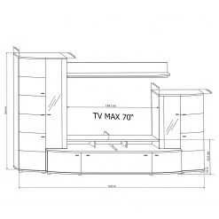 Loftscape Ensembles meubles TV Colcord (4 élém.) - Blanc brillant / Imitiation chêne 19 Loftscape Ensembles meubles TV Colcord (4 élém.) - Blanc brillant / Imitiation chêne -Meubles TV muraux Soldes 1000224461 200902 06401300014 SKETCH DETAILS P000000001000224461 sketch