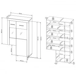 Loftscape Ensemble meubles TV Vierzon (4 éléments) - Imitation chêne Sonoma -Meubles TV muraux Soldes 1000237339 201230 13143200047 SKETCH DETAILS P000000001000237339 sketch