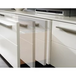 GWINNER Ensemble meubles TV Bellano I (4 élém.) - Placage en bois véritable - Blanc mat / Planches de chêne - Alignement à droite - Avec éclairage -Meubles TV muraux Soldes 1000254947 210511 10460900228 DETAILS P000000001000254947