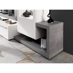 GWINNER Ensemble meubles TV Bellano II (3 élém.) - Blanc mat / Imitation béton - Alignement à droite - Avec éclairage -Meubles TV muraux Soldes 1000254953 210511 10461000258 DETAILS P000000001000254953