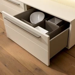 GWINNER Ensemble meubles TV Bellano I (2 élém.) - Placage en bois véritable - Mat blanc / Chêne de poutre - Alignement à gauche - Sans éclairage -Meubles TV muraux Soldes 1000254958 210723 15201500209 DETAILS P000000001000254958