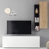Loftscape Ensemble meubles TV Booster I (3 élém.) - Blanc / Imitation chêne noir -Meubles TV muraux Soldes 1000255381 210413 11402300001 IMAGE P000000001000255381