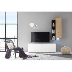 Loftscape Ensemble meubles TV Booster I (3 élém.) - Blanc / Imitation chêne noir -Meubles TV muraux Soldes 1000255381 210413 11402500003 MOOD DETAILS P000000001000255381 mood