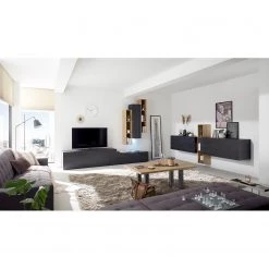 Loftscape Ensemble meubles TV Booster III (5 él.) - Imitation chêne noir / Imitation chêne -Meubles TV muraux Soldes 1000255401 210413 11403400009 MOOD DETAILS P000000001000255401 mood