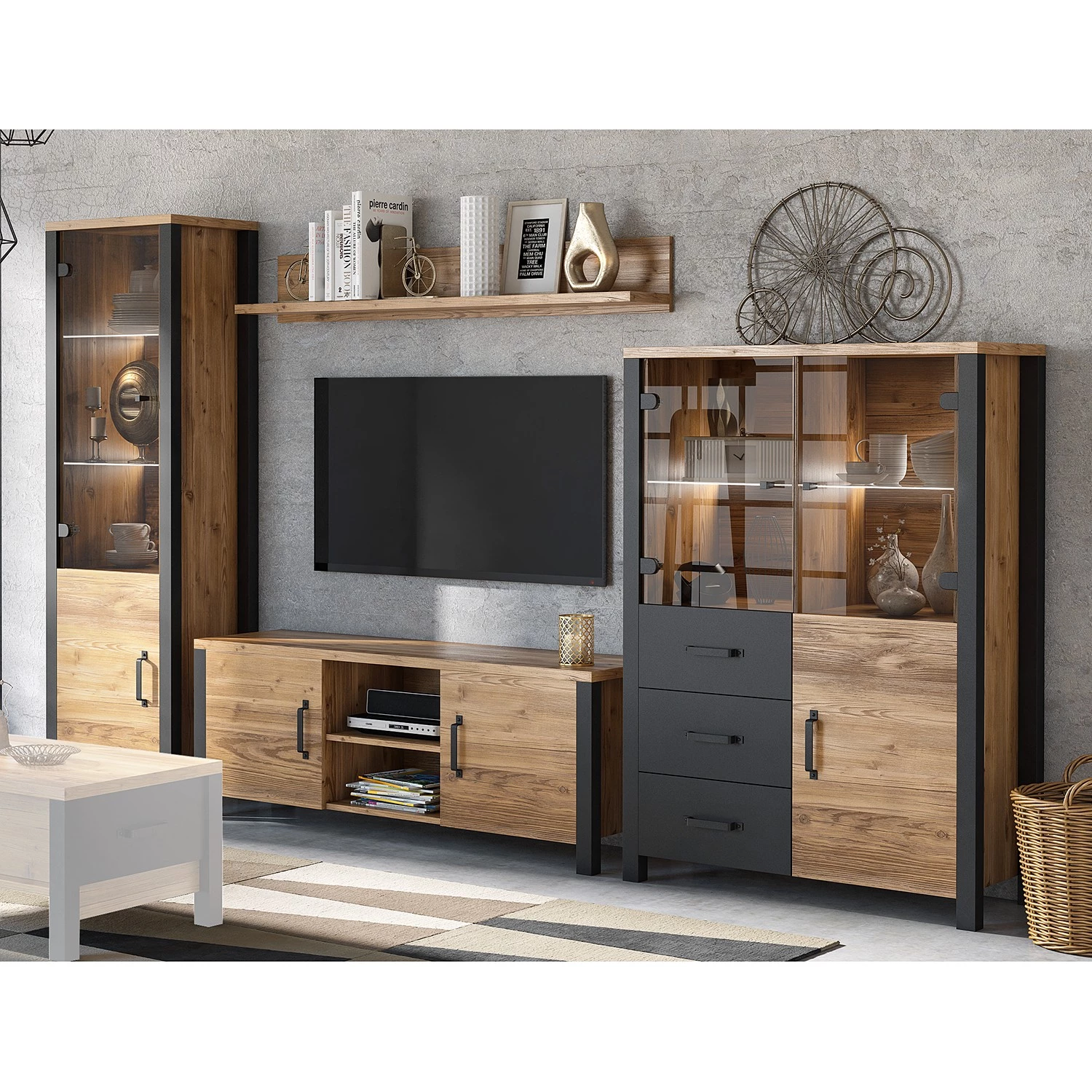 Red Living Ensemble meubles TV Velleron I (4 élém.) 3 Red Living Ensemble meubles TV Velleron I (4 élém.)