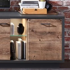 Red Living Ensemble meubles TV Batey (2 éléments) - Imitation chêne de Havel / Graphite -Meubles TV muraux Soldes 1000261854 210430 14481500029 DETAILS P000000001000261854