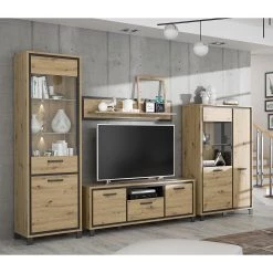 Red Living Ensemble meubles TV Egan (4 éléments) - Imitation chêne artisan / Imitation chêne noir