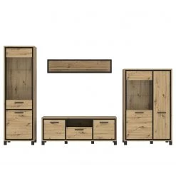 Red Living Ensemble meubles TV Egan (4 éléments) - Imitation chêne artisan / Imitation chêne noir -Meubles TV muraux Soldes 1000270240 210609 06160000217 DETAILS P000000001000270240