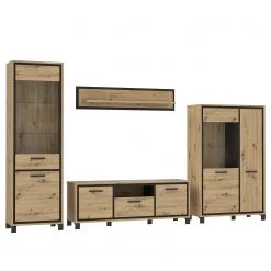 Red Living Ensemble meubles TV Egan (4 éléments) - Imitation chêne artisan / Imitation chêne noir -Meubles TV muraux Soldes 1000270240 210609 06160000218 DETAILS P000000001000270240