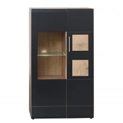 Loftscape Ensemble meubles TV Belloc III (5 élém.) - Avec éclairage intégré - Noir mat / Imitation chêne -Meubles TV muraux Soldes 1000281306 210720 14014100009 DETAILS P000000001000281306