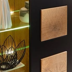 Loftscape Ensemble meubles TV Belloc III (5 élém.) - Avec éclairage intégré - Noir mat / Imitation chêne -Meubles TV muraux Soldes 1000281306 210720 14014100017 DETAILS P000000001000281306