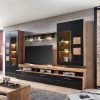 Loftscape Ensemble meubles TV Belloc II (5 élém.) - Avec éclairage intégré - Noir mat / Imitation chêne -Meubles TV muraux Soldes 1000281314 210727 12553600004 MOOD IMAGE P000000001000281314 mood