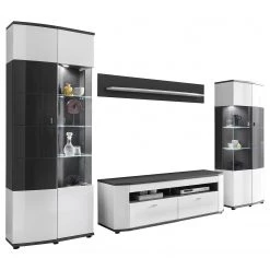 Loftscape Ensemble meubles TV Intento I (4 élém.) - Blanc brillant / Anthracite -Meubles TV muraux Soldes 1000288189 210827 12095800073 DETAILS P000000001000288189