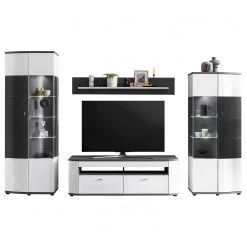 Loftscape Ensemble meubles TV Intento I (4 élém.) - Blanc brillant / Anthracite -Meubles TV muraux Soldes 1000288189 210827 12095800075 DETAILS P000000001000288189