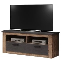 Trendteam Ensemble meubles TV Georgia (4 éléments) - Gris foncé / Imitation chêne rustique -Meubles TV muraux Soldes 1000300851 211015 125437000124 DETAILS P000000001000300851