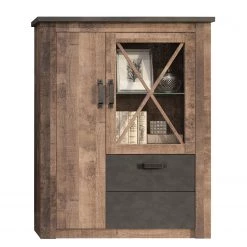 Trendteam Ensemble meubles TV Georgia (4 éléments) - Gris foncé / Imitation chêne rustique -Meubles TV muraux Soldes 1000300851 211015 12543700092 DETAILS P000000001000300851