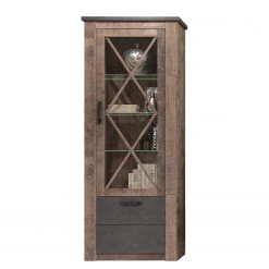 Trendteam Ensemble meubles TV Georgia (4 éléments) - Gris foncé / Imitation chêne rustique -Meubles TV muraux Soldes 1000300851 211015 12543700094 DETAILS P000000001000300851