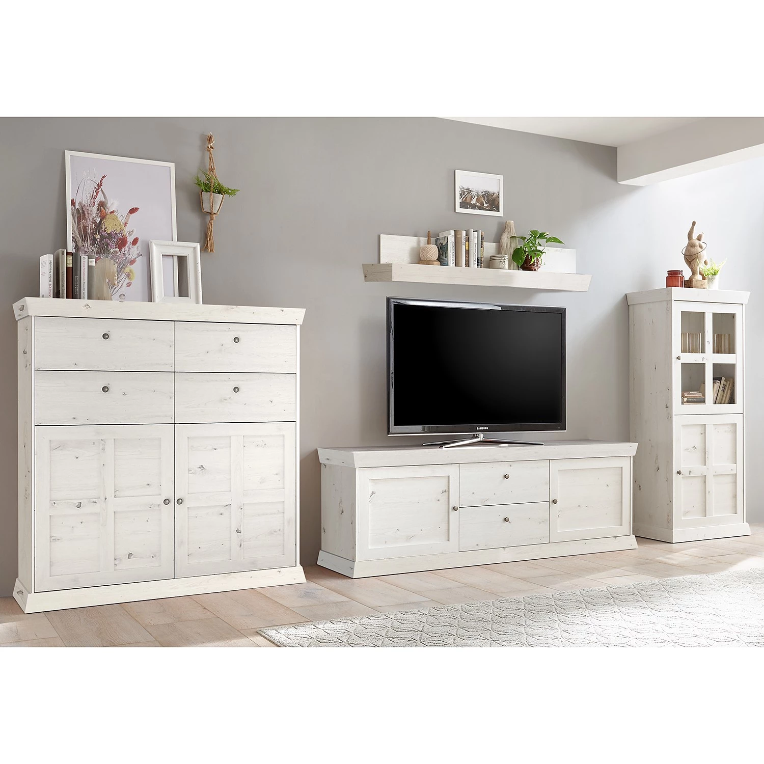 Ridgevalley Ensemble meubles TV Maiossa III (4 él.) - Imitation pin blanc 3 Ridgevalley Ensemble meubles TV Maiossa III (4 él.) - Imitation pin blanc