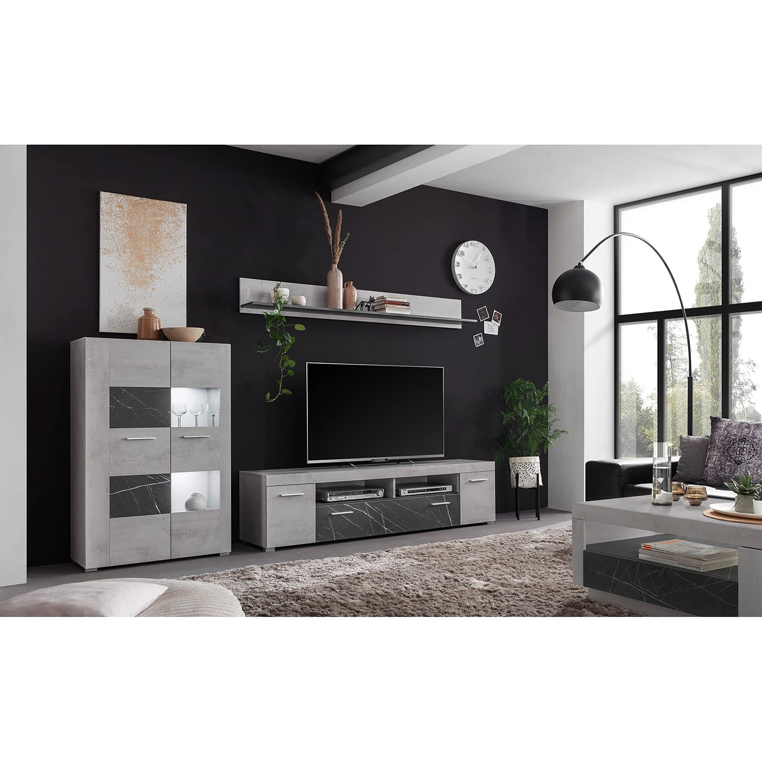 Loftscape Ensemble meubles TV Mantador II (3 él.) - Gris 4 Loftscape Ensemble meubles TV Mantador II (3 él.) - Gris – Image 2