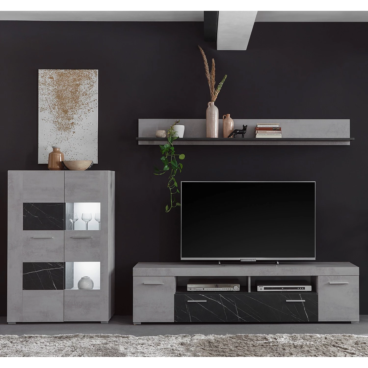 Loftscape Ensemble meubles TV Mantador II (3 él.) - Gris 3 Loftscape Ensemble meubles TV Mantador II (3 él.) - Gris