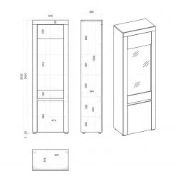 Loftscape Ensemble meubles TV Stonda II (4 élém.) - Blanc -Meubles TV muraux Soldes 1000314579 211209 125315000588 SKETCH DETAILS P000000001000314579 sketch