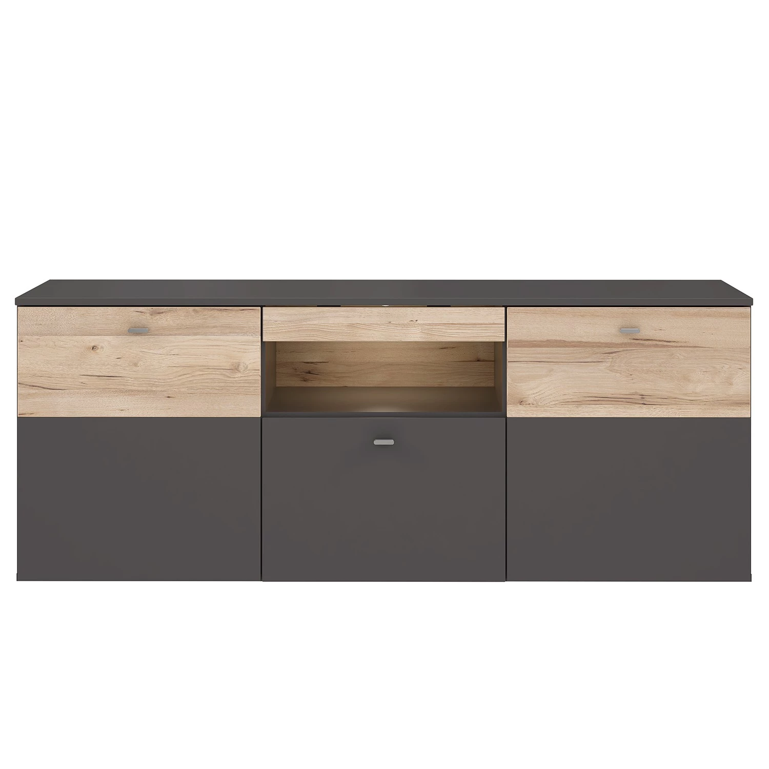 Loftscape Ensemble meubles TV Corey (4 éléments) - Avec éclairage - Imitation chêne / Gris 14 Loftscape Ensemble meubles TV Corey (4 éléments) - Avec éclairage - Imitation chêne / Gris – Image 12