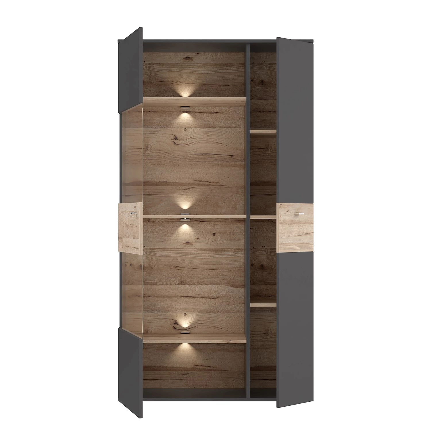 Loftscape Ensemble meubles TV Corey (4 éléments) - Avec éclairage - Imitation chêne / Gris 19 Loftscape Ensemble meubles TV Corey (4 éléments) - Avec éclairage - Imitation chêne / Gris – Image 17