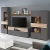 Loftscape Ensemble meubles TV Corey (4 éléments) - Avec éclairage - Imitation chêne / Gris -Meubles TV muraux Soldes 1000314793 220204 130830000011 MOOD IMAGE P000000001000314793 mood