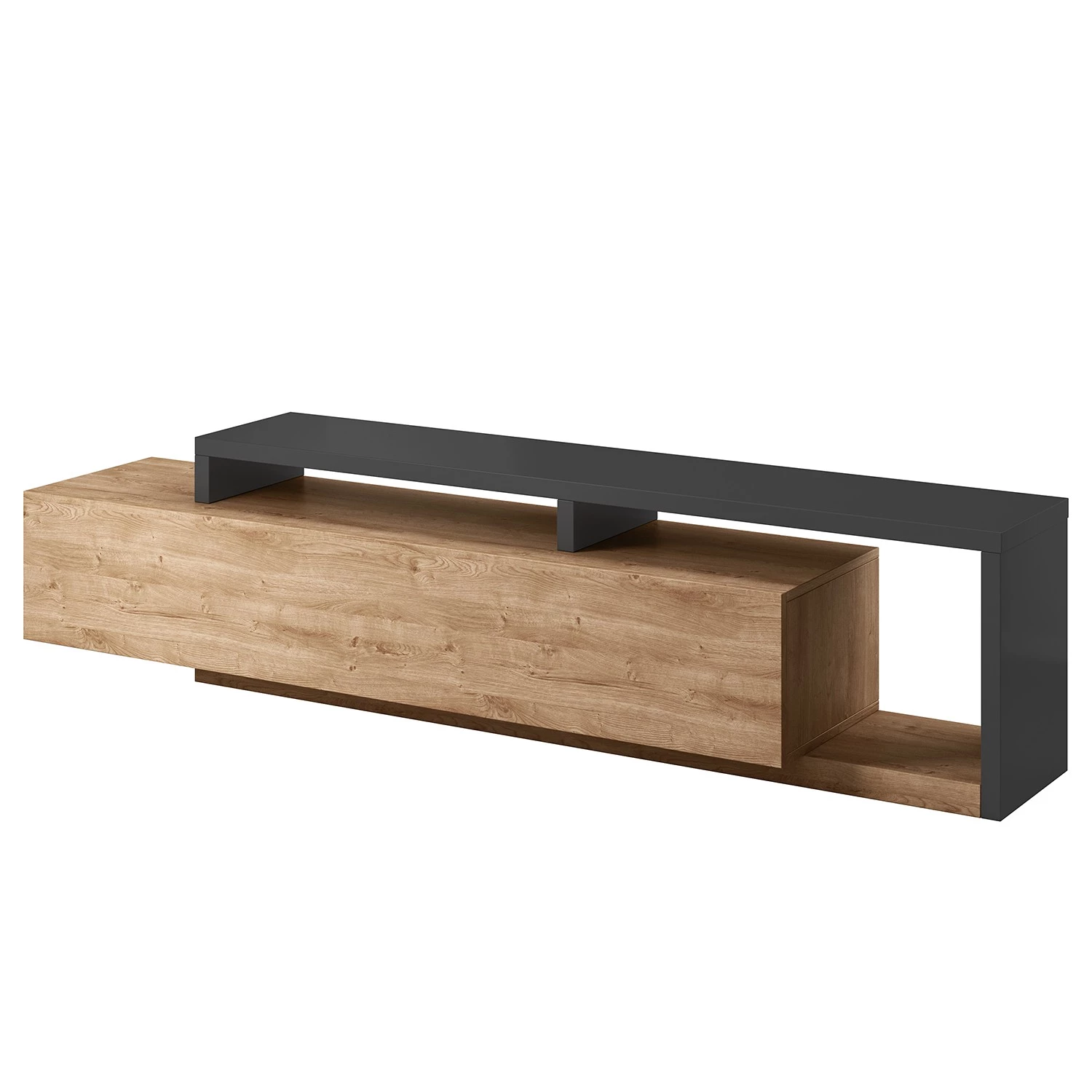 Loftscape Ensemble meubles TV Littor (3 éléments) - Imitation chêne / Anthracite 6 Loftscape Ensemble meubles TV Littor (3 éléments) - Imitation chêne / Anthracite – Image 4