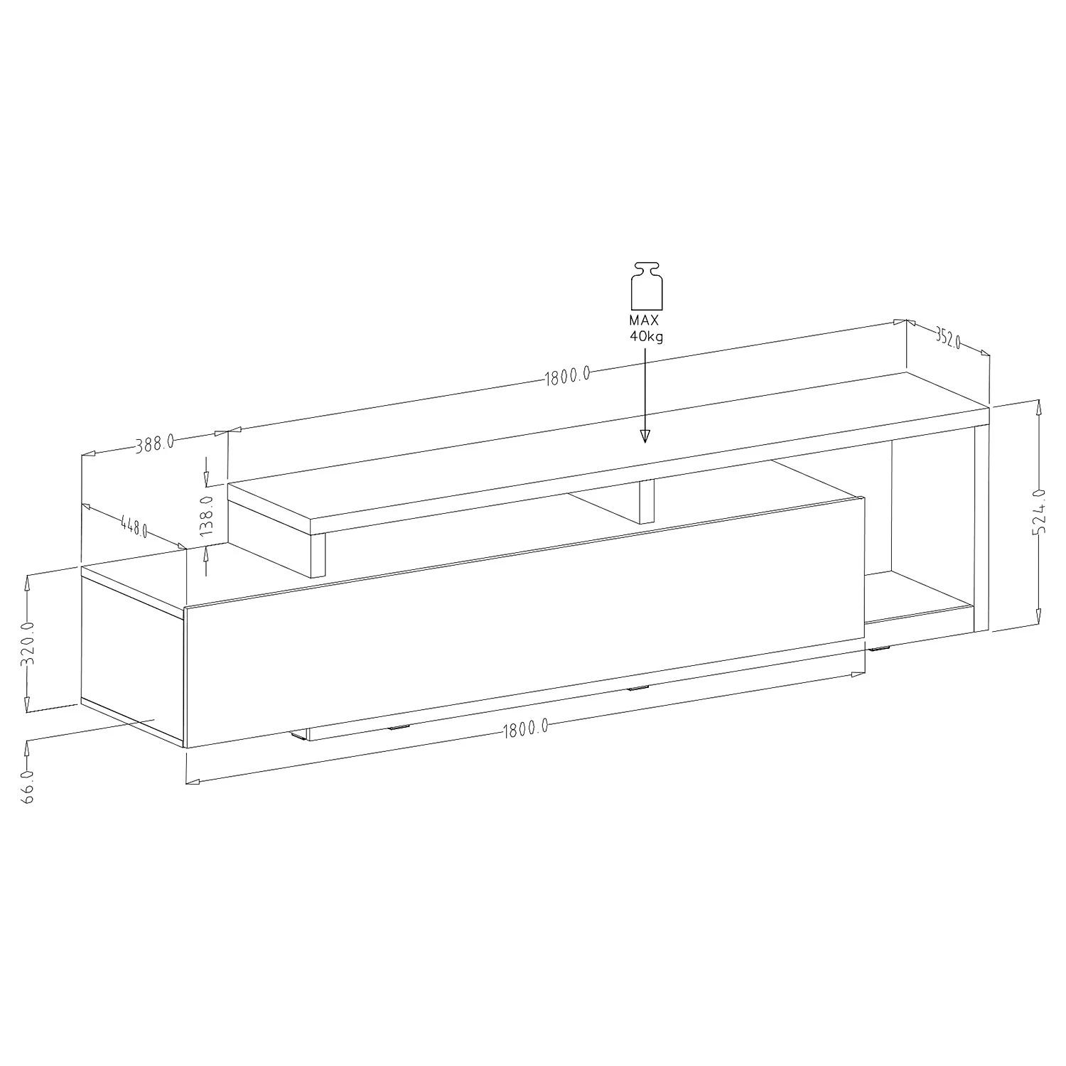 Loftscape Ensemble meubles TV Littor (3 éléments) - Imitation chêne / Anthracite 10 Loftscape Ensemble meubles TV Littor (3 éléments) - Imitation chêne / Anthracite – Image 8