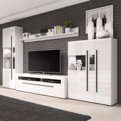 Loftscape Ensemble meubles TV Tyfta II (4 élém.) - Blanc brillant
