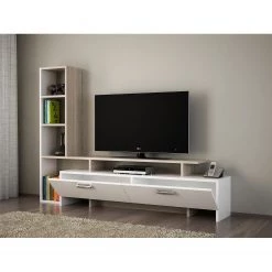 Loftscape Ensemble meubles TV Sasino - Blanc / Imitation chêne sable -Meubles TV muraux Soldes 1000333619 220302 021 MOOD DETAILS P000000001000333619 mood